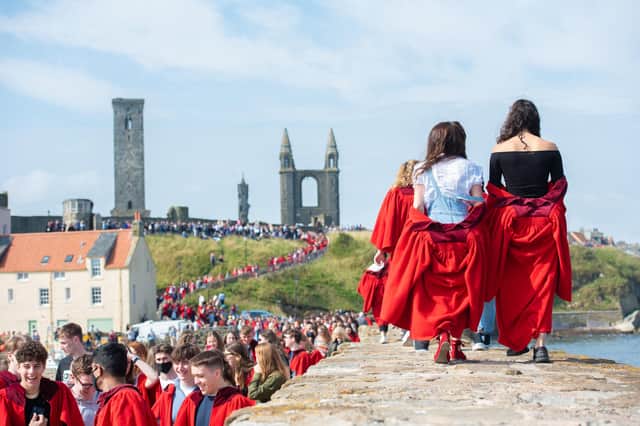 Students take part in the traditional Pier Walk