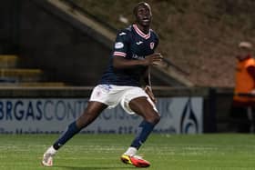 William Akio will miss Sunday's SPFL Trust Trophy final against Hamilton Accies (Pic by Sammy Turner/SNS Group)