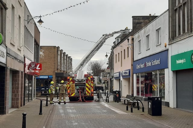 A number of businesses have had to stay closed today after fire gutted the upper floor above two shops.
It happened on the day the town was set to switch on its Christmas lights.