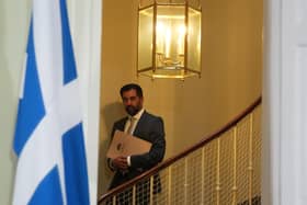 First Minister Humza Yousaf arrives for a press conference at Bute House where he said he will resign as SNP leader and Scotland's First Minister (Pic: Andrew Milligan-Pool/Getty Images)