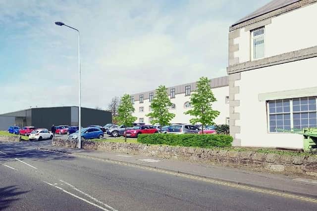 Architect's impression of new housing development at former council buildings at Forth House, Kirkcaldy