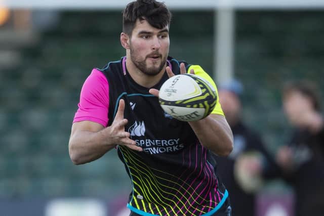 Alex Samuel taking part in a Glasgow Warriors training session in January (Pic: Ross MacDonald/SNS Group/Glasgow Warriors)