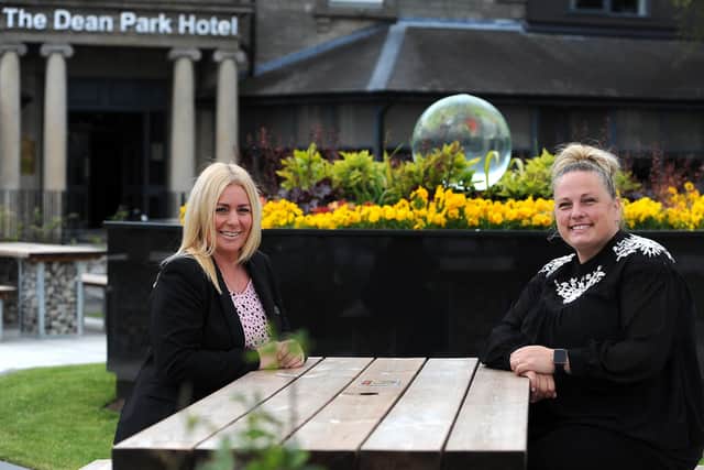 Julie Anderson, wedding and events co-ordinator at the Dean Park Hotel and Lisa Ferguson,  owner of LJ Events by lj in Kinghorn, who is organising the Mercat wedding fayre.
Pic credit: Fife Photo Agency.