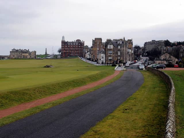 A view of the famous 17th Road hole on the Old Course, St Andrews.  Pic Ian Rutherford