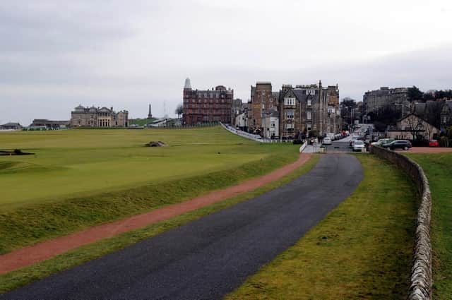 A view of the famous 17th Road hole on the Old Course, St Andrews.  Pic Ian Rutherford