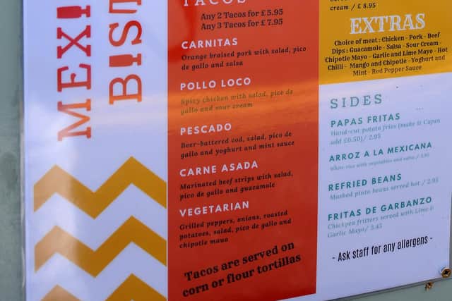 The menu offers a range of classic Mexican dishes. Pic: Fife Photo Agency.