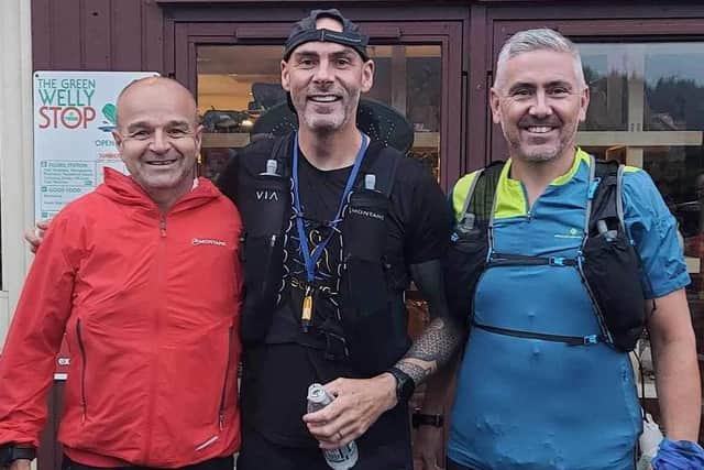 Sean Brown, Paul Frape and Craig Stokes, who ran the Devil O'The Highlands 42-mile ultra marathon foot race (Submitted pics)​