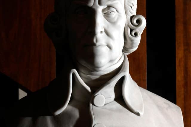 The bust of Adam Smith.