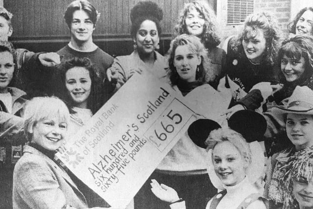 Pupils from Kirkcaldy High School raised money to tackle Alzhiemer's disease by swapping their school uniform for fancy dress for a day, back in 1992.