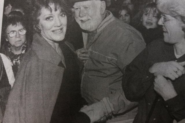 Coronation Street star Alma Barrie brought festive sparkle to Kirkcaldy High Street when she switched on the Christmas lights in December 1997.