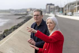 Keir Starmer with Labour candidate Wilma Brown during a walk on the Esplanade in May  2023 (Pic: Robert Perry/Getty Images)