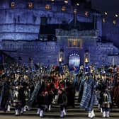 The Massed Pipes and Drums during the working rehearsal for the first full run-through of The Royal Edinburgh Military Tattoo.(Photo by Jeff J Mitchell/Getty Images)