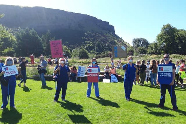 The demo at the Scottish Parliament