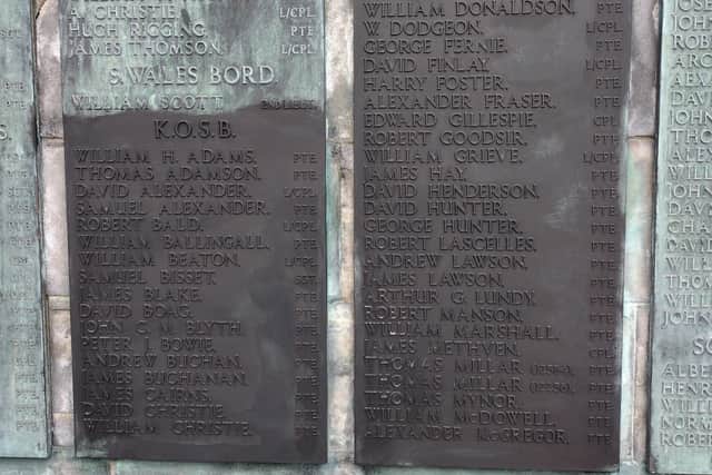 Only two panels under K.O.S.B have been targeted. The vandalism came to light after a relative noticed it while visiting Kirkcaldy War Memorial recently.
