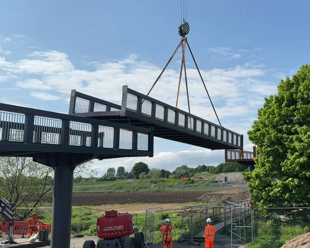 The bridge is lowered into place (Pic: Network Rail)