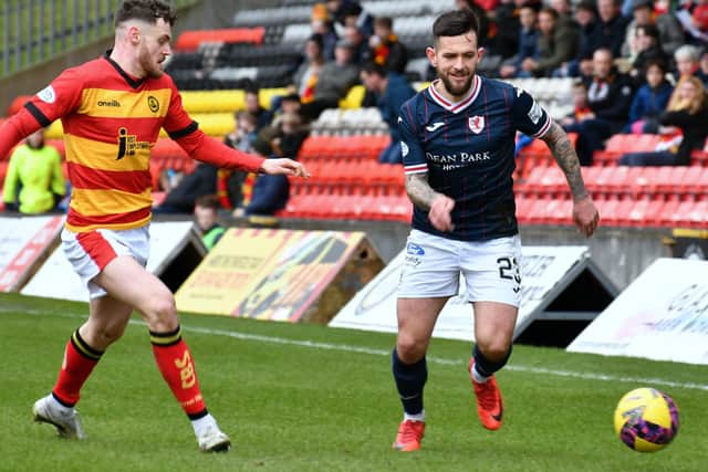 Dylan Easton in possession for Raith Rovers at Partick Thistle at the weekend (Pic: Eddie Doig)