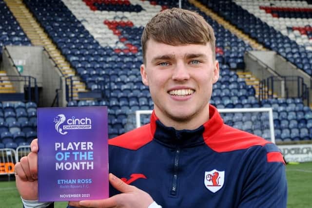 Ethan Ross with his Championship Player of the Month trophy.