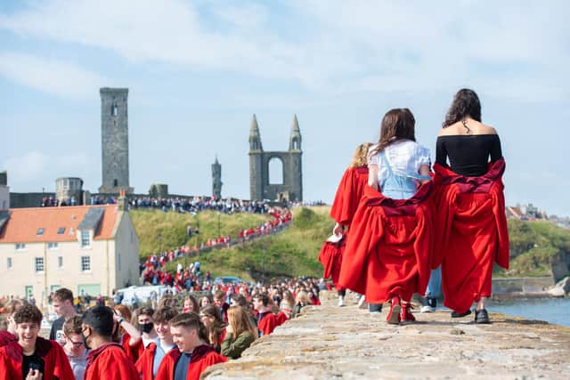 The annual Pier Walk has resumed for students at St Andrews University
