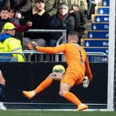 Ryan Fulton makes stunning save from Lewis Vaughan during the SPFL Trust Trophy final (Pic Craig Foy/SNS Group)