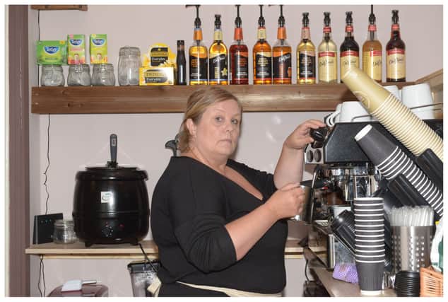 Laura Davidson , owner of The Hug A Mug Coffee Shop and Eatery based at 84 Rosslyn Street, Kirkcaldy. Pic: George McLuskie.