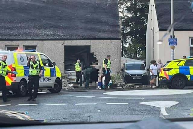 The car ploughed into the house in Glenrothes (Pic: Fife Jammer/FifeJFL)