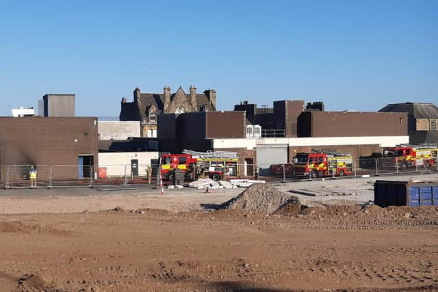 The scene of the fire at the rear of the former WHSmith (Pic: fife Free Press)