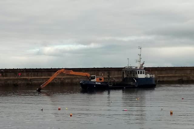 Last year's dredging work at the outer harbour, Kirkcaldy. (Pic: Fife Free Press)