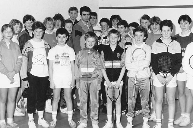 Some of the Fife junior squash squad in 1988