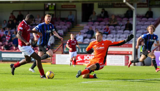 Joel Nouble has been an excellent loan signing for Arbroath (Pic by Graham Black)