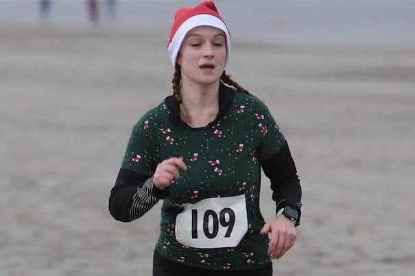 Kirkcaldy Wizard Chloe Herd finished in 56th place with a time of 31:05 in the Santa's Sleigh of Fire 5k race at St Andrews (Pic: Pete Bracegirdle)