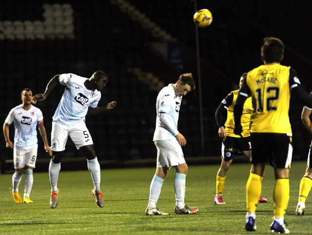 Fernandy Mendy in action for Raith Rovers (Pic: Fife Photo Agency)