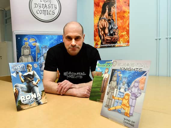 Barry Lumsden, founder of Iron Dynasty Comics, is launching writing and illustration classes at the Linton Lane Centre.  (Pic: Fife Photo Agency.)