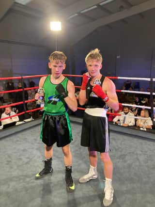 Jake Berchtenbreiter (left) is pictured with last weekend's opponent Josh Usher (Submitted pics)