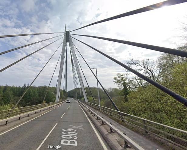 Work on the B969 cable stay, River Leven Bridge - also known as the White Bridge - is  set to begin in early summer. (Pic: Google Maps)
