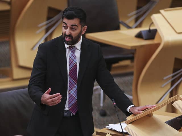Health Secretary, Humza Yousaf speaking in the Scottish Parliament in Holyrood, Edinburgh. Picture: PA Media