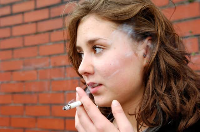 The number of people smoking in Fife has dropped.  Pic posed by model.