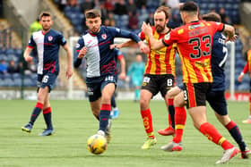 Raith's Ethon Varian battles with the Partick defence. (Pic: Fife Photo Agency)