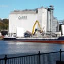 Shetland Trader cargo ship brought the one millionth tonne of wheat by boat into Carr's Fl;our Mill at Kirkcaldy harbour (Pic: David Craft)