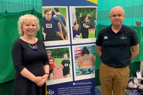 Claire Baker MSP with Gavin McLeod of Scottish Disability Sport
