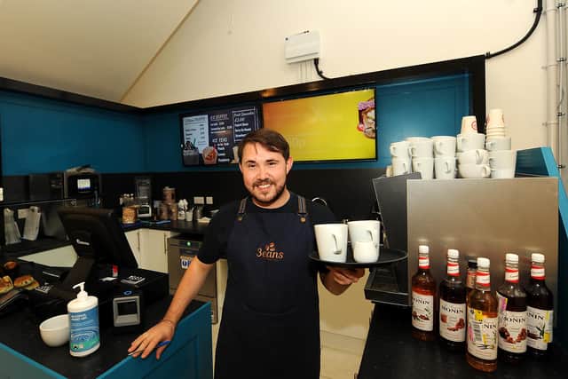 Pictured is Jason from 3Beans coffee shop in the new 1517 store in Kirkcaldy. Pic: Fife Photo Agency