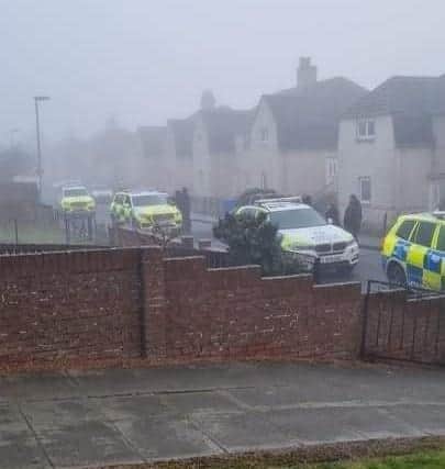 More than a dozen police vehicles descended on the village early this morning.
Pic courtesy of Fife Jammer Locations