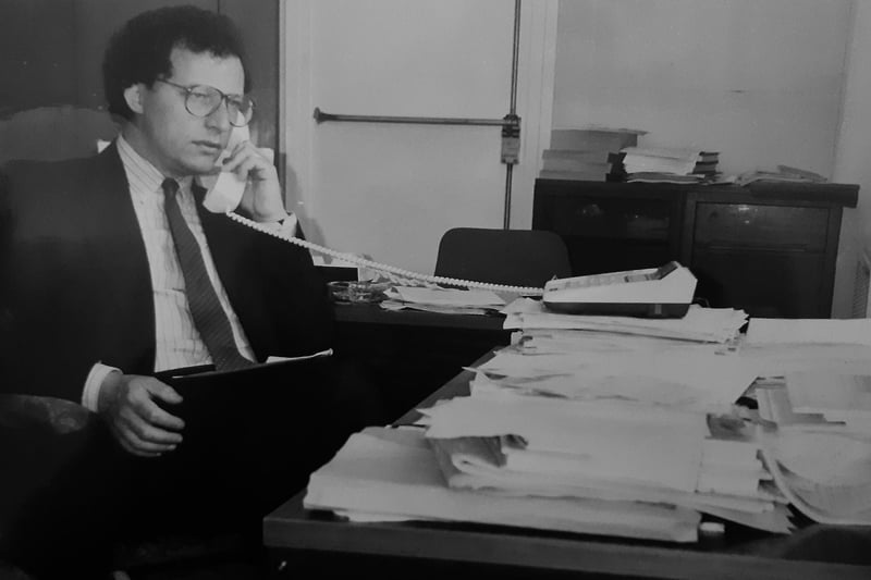 Henry McLeish MP pictured in his office in 1988