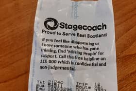 The message now on all Stagecoach tickets