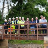 From left: Ciaran Hoggan and Kane Lockhart (Realm Construction); Michael Anderson (Fife Council), Kai Laing (Realm Construction), Thomas McGregor and Jakub Witkowski (Fife Council), Cllr Dave Dempsey, Roy Marrian (Aberdour Residents Association), Cllr Patrick Browne, Tom Marshall (Aberdour Residents Association), Iain Fleming (community council chair), Joan Dryburgh and Pauline Norman (community council). (Pic: Fife Council)
