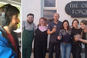 Lewis Harrower (left) has worked on  ‘Pilgrimage for a Pint’  which airs on BBC Radio4 on Christmas Eve at 4:30pm (Pics: Submitted)