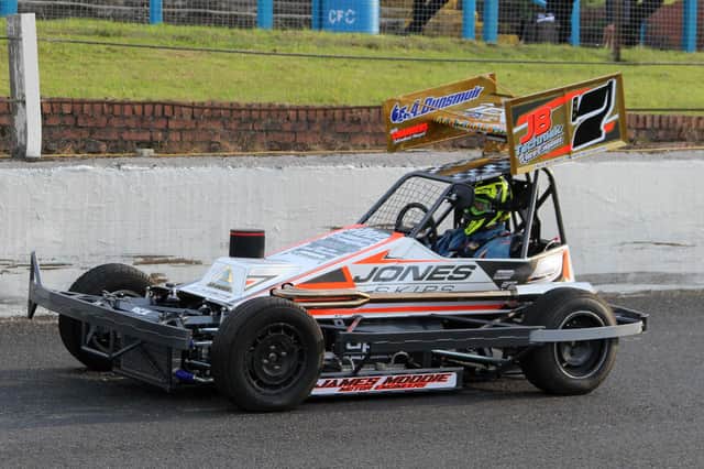 Gordon Moodie introduced a new race car at the Fife track
