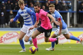 Sam Stanton on the ball for Raith Rovers against Greenock Morton at Cappielow Park on Saturday (Photo: Alan Murray)