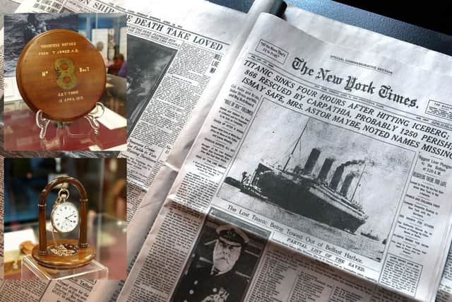 Precious mementos linked to the Titanic are to be exhibited at a venue hosting a play about the doomed vessel.(Pics: On Fife & John Moore/Getty Images)