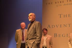 2001 - Sir Sean Connery formally opens the Byre Theatre in St Andrews where be was its first patron (Pic: Fife Free Press)