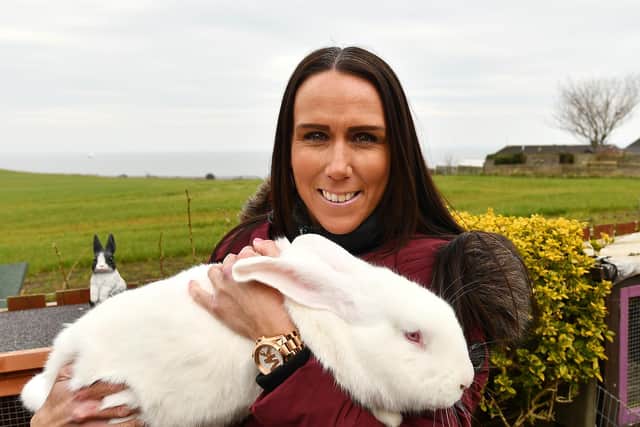 Mel Thomson, who runs a rabbit rescue sanctuary which has been inundated with unwanted bunnies (Pic: Fife Photo Agency)